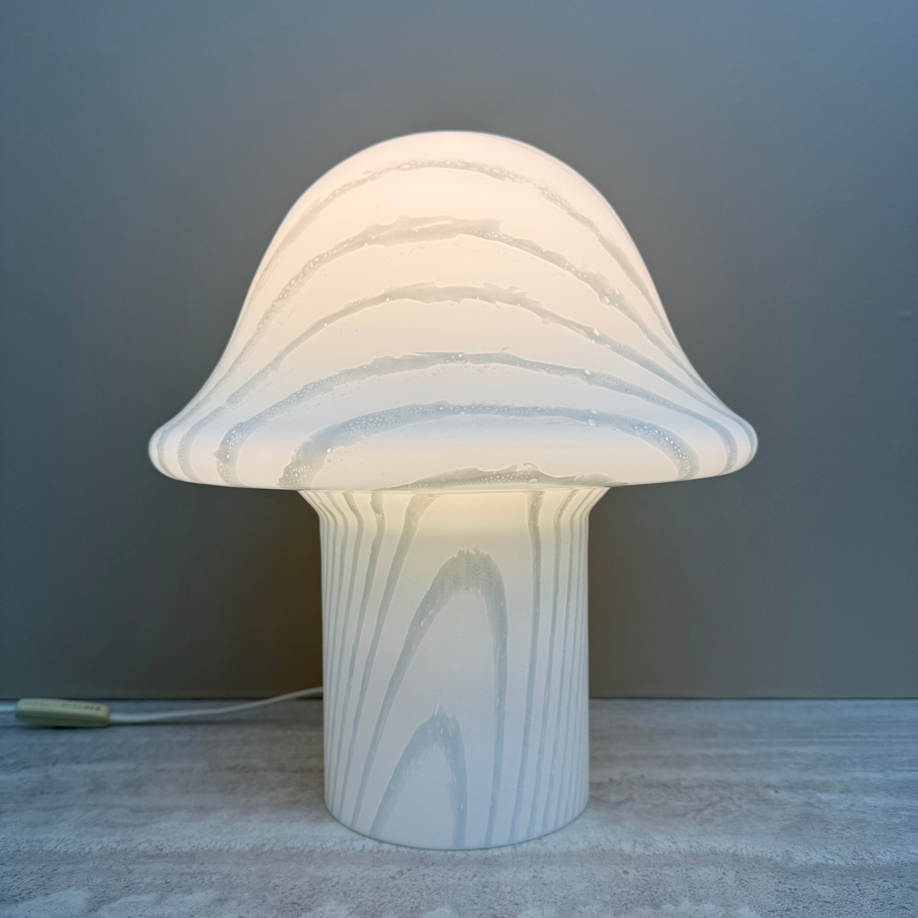 Peil_&_Putzler_Zebra_Glass_Mushroom_Table_Lamp,_Germany_1970s