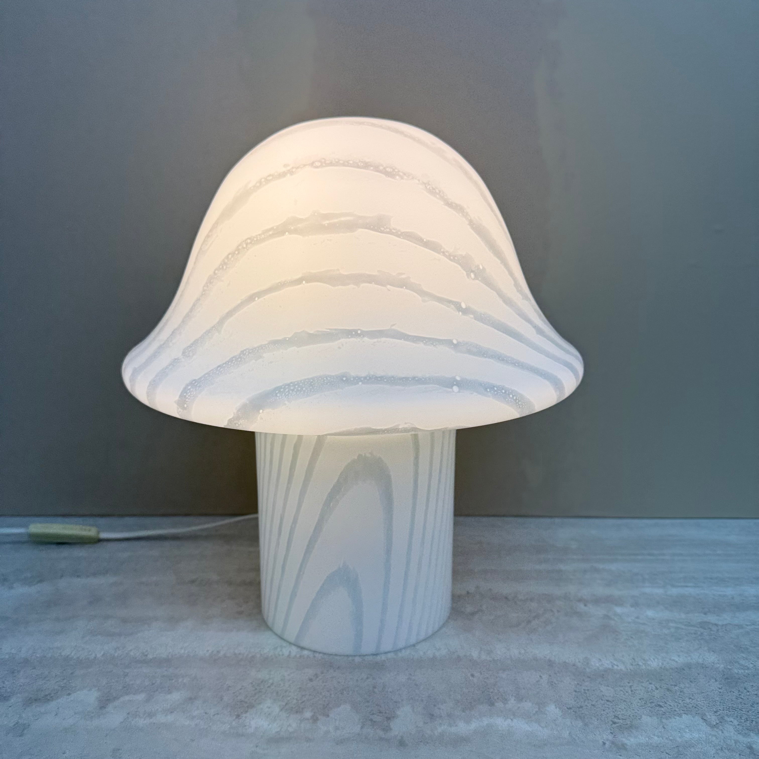 Peil_&_Putzler_Zebra_Glass_Mushroom_Table_Lamp,_Germany_1970s