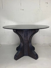 Pencil_Reed_Rattan_Dining_Table_with_Smoked_Glass_Top,_1970s,_Europe