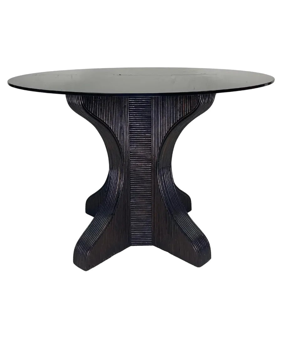 Pencil_Reed_Rattan_Dining_Table_with_Smoked_Glass_Top,_1970s,_Europe