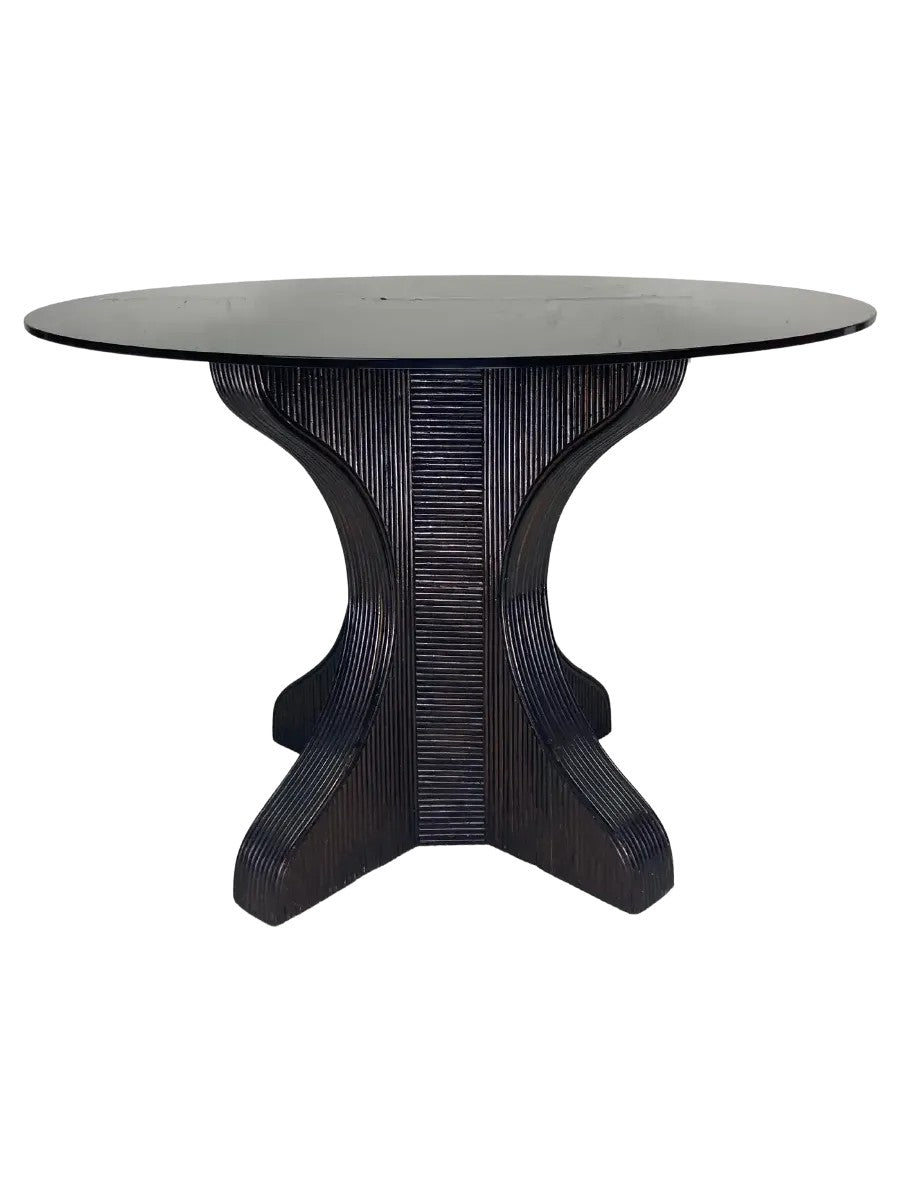 Pencil_Reed_Rattan_Dining_Table_with_Smoked_Glass_Top,_1970s,_Europe