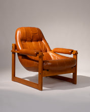 Percival_Lafer_MP-91_Armchair,_Jatobá_Wood_and_Brown_Leather,_1970