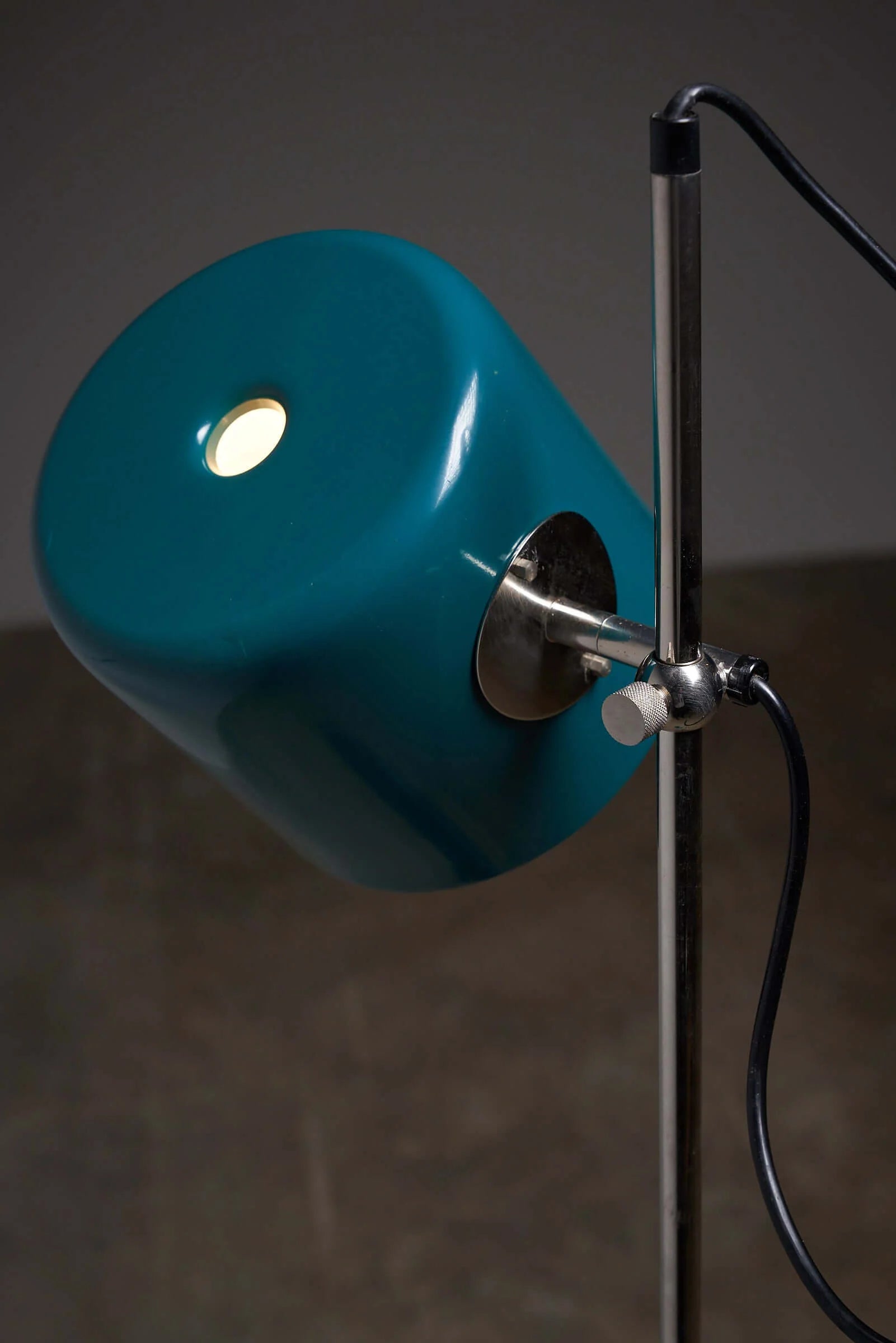 Petrol_Green_Floor_Lamp,_Style_of_Joe_Colombo,_Metal,_1950s
