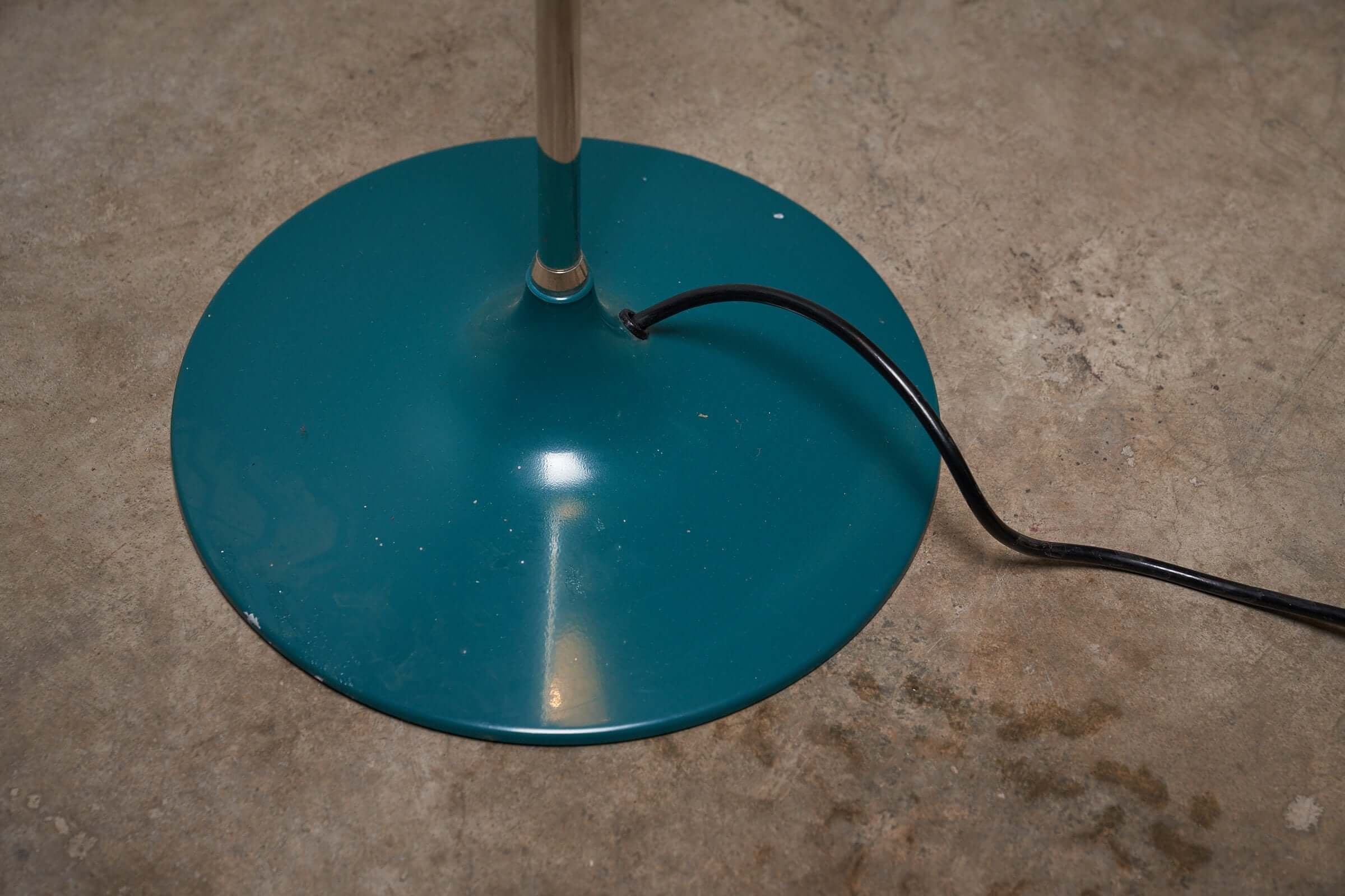 Petrol_Green_Floor_Lamp,_Style_of_Joe_Colombo,_Metal,_1950s