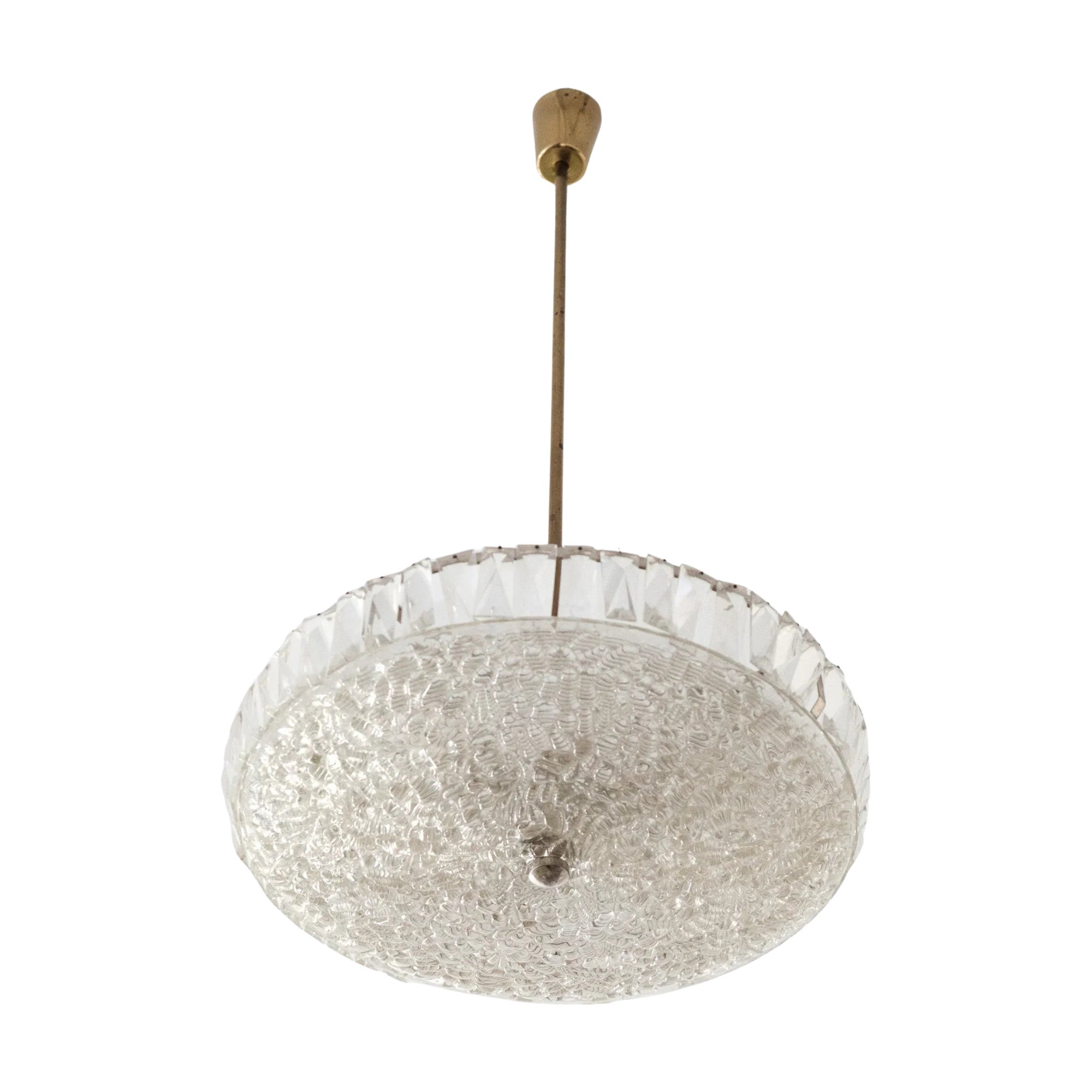 1950s_Inverted_Dome_Crystal_Glass_Chandelier_by_Bakalowits_&_Söhne,_Chrome_and_Brass,_Austrian_Mid-Century_Modern