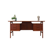 1970s_Danish_Model_75_Teak_Executive_Desk_by_Omann_Jun,_Six_Drawers_and_Rear_Bar_Cabinet