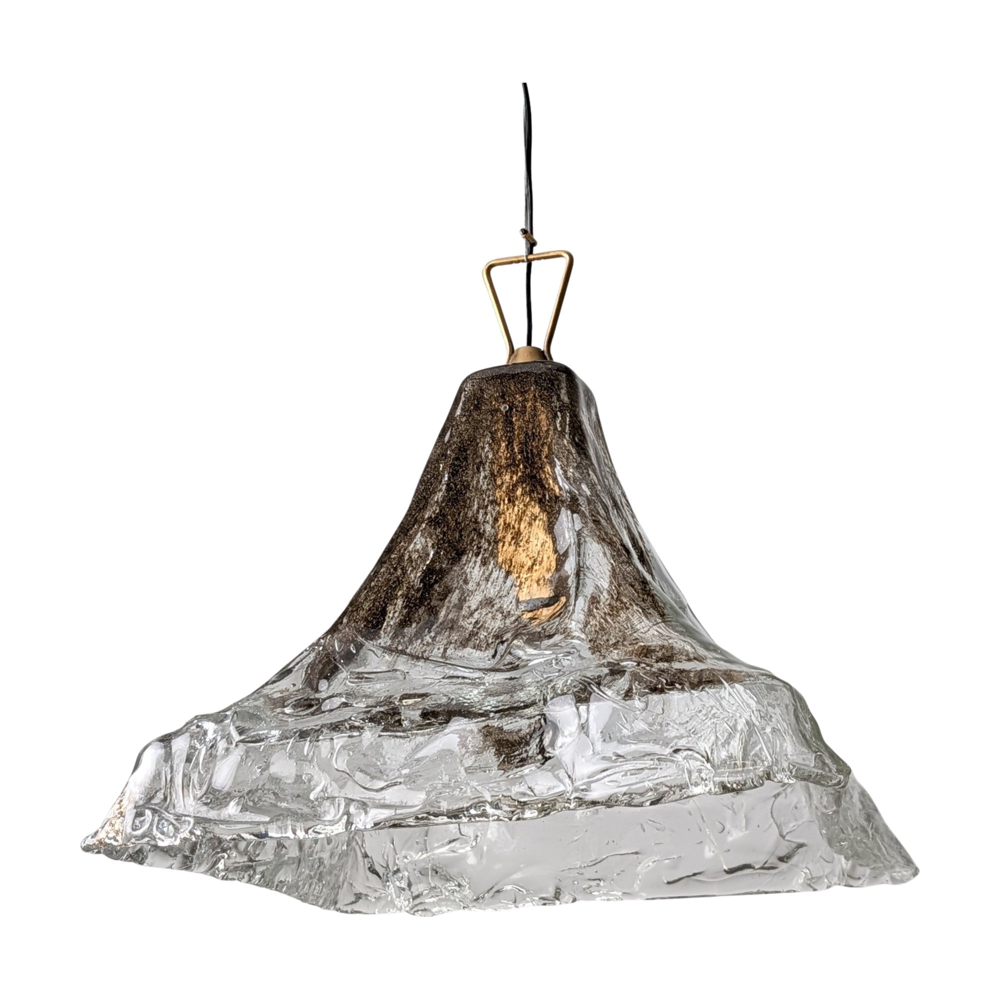 1970s_Murano_Glass_Pendant_Lamp_by_Carlo_Nason_for_A.V._Mazzega,_Amber_and_Clear_Textured_Glass,_Italian_Design