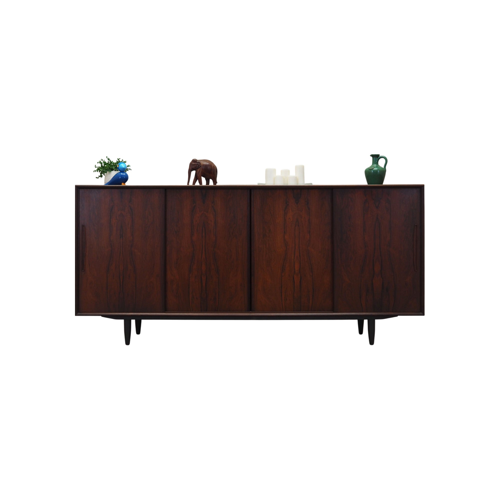 1970s_Danish_Rosewood_Sideboard_with_Mirrored_Bar_Cabinet,_Eight_Drawers_and_Sliding_Doors
