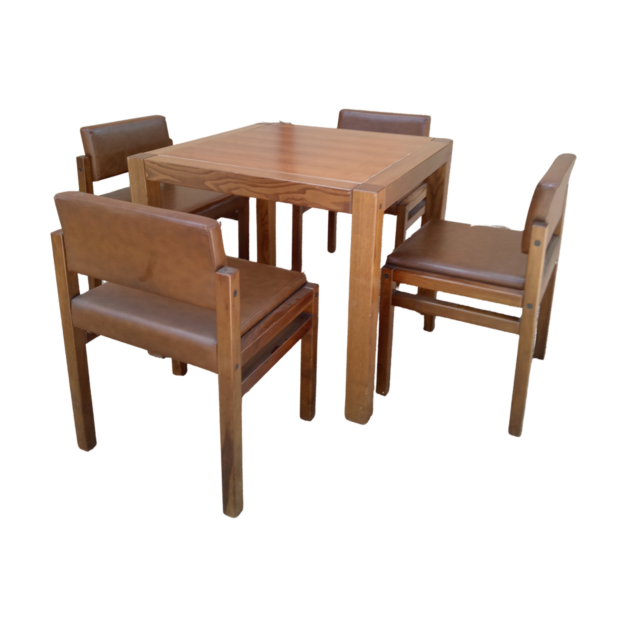 Rare_1960s_Italian_Dining_or_Game_Table_Set_by_Umberto_Brandigi,_Reversible_Square_Table_and_4_Chairs