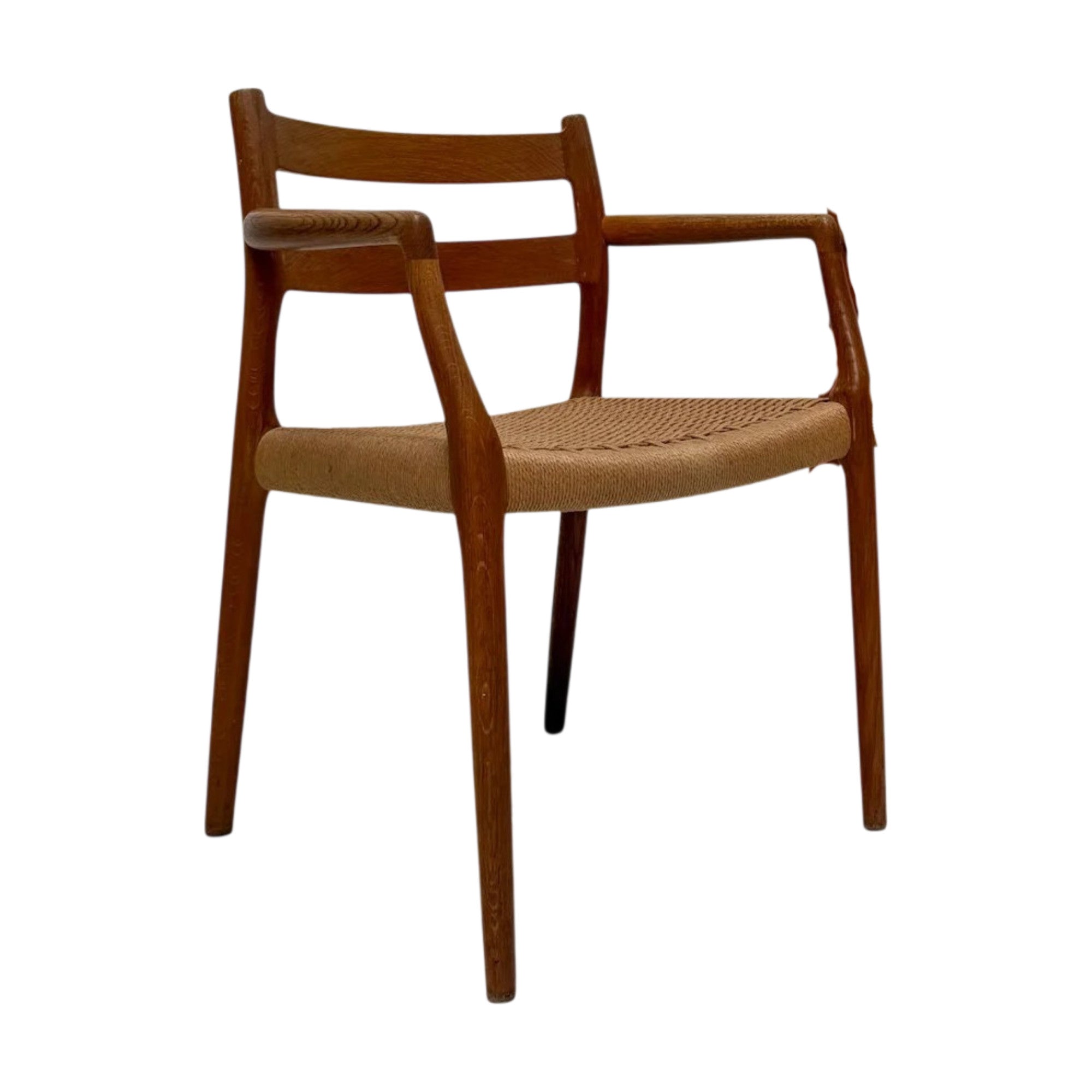 Model_67_Teak_Dining_Armchair_by_Niels_Otto_Møller_for_J.L._Møllers_Møbelfabrik,_Original_Papercord,_Denmark,_1960s