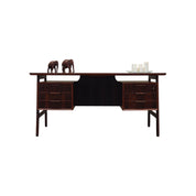 1970s_Danish_Model_75_Rosewood_Executive_Desk_by_Omann_Jun,_Six_Drawers_and_Rear_Bar_Cabinet