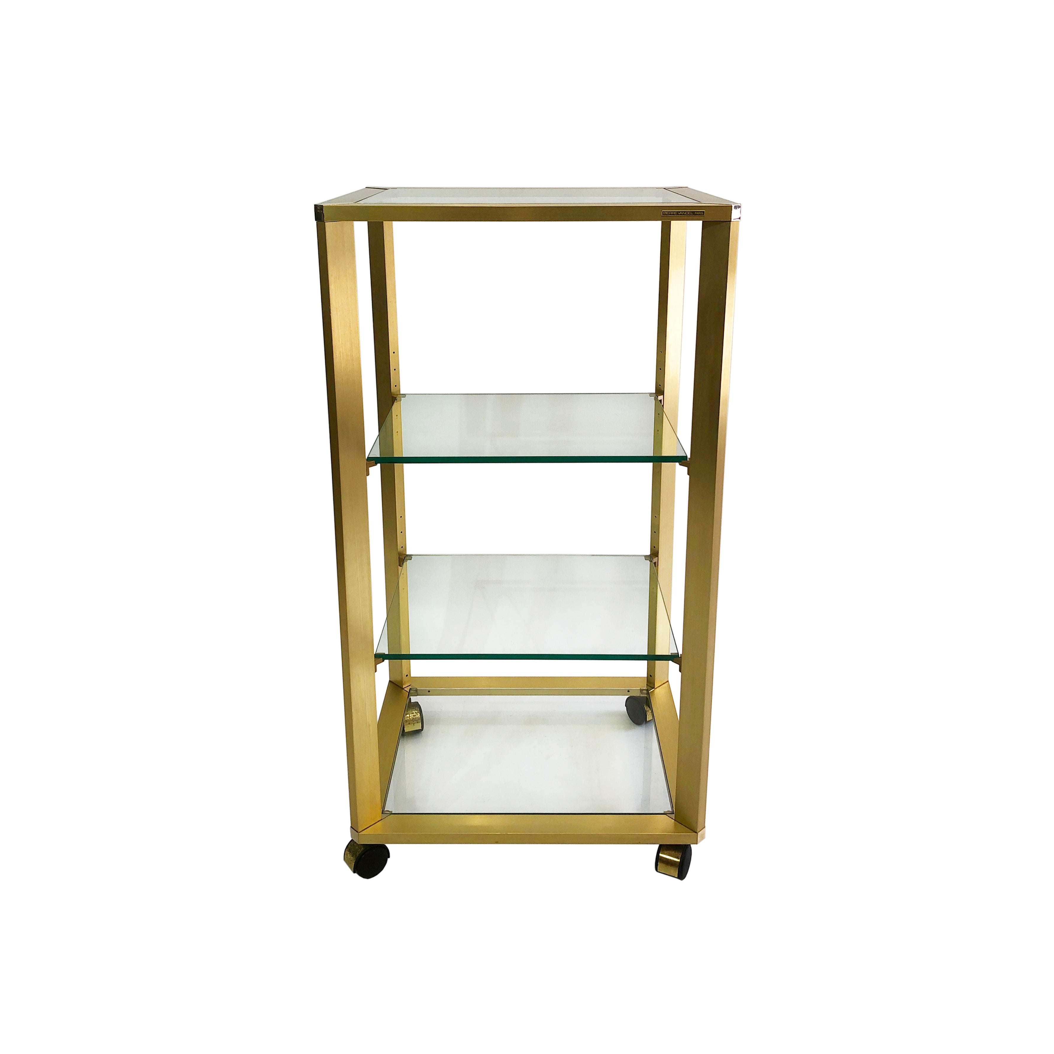 Pierre_Vandel_Gold-Plated_Étagère_on_Castors,_France_1970s