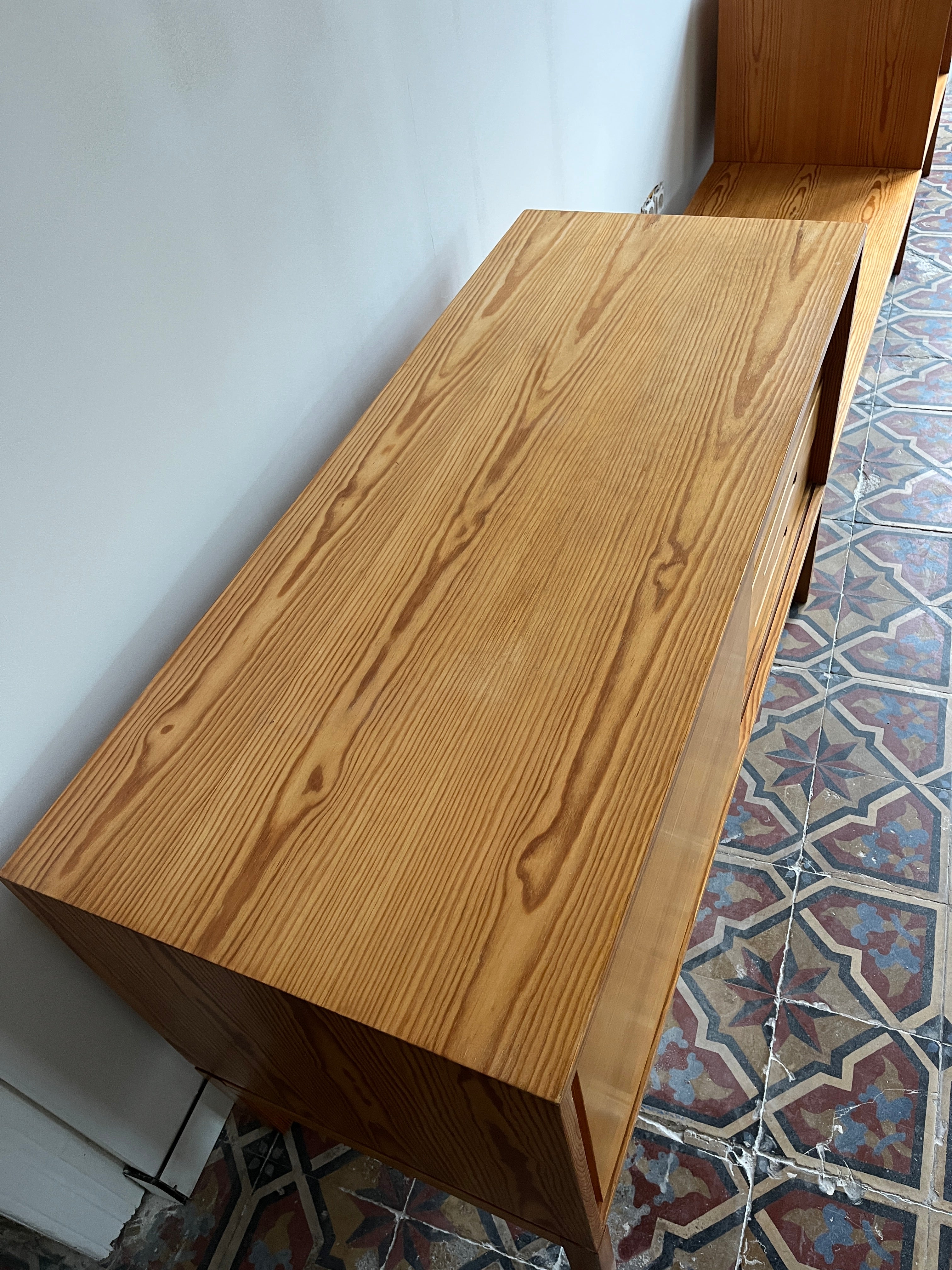 Minimalist_Pine_Sideboard,_German_Design,_1970s