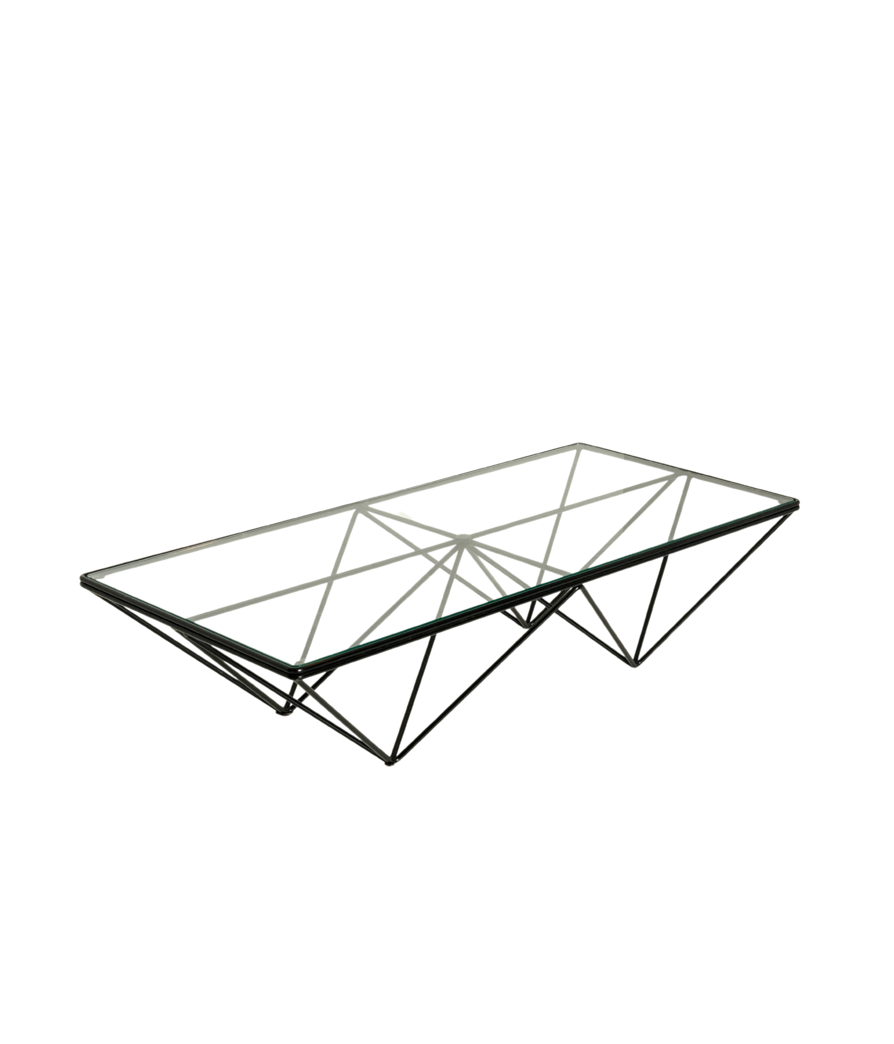Piva_Style_Coffee_Table_in_Metal_and_Glass,_Italy_1980s