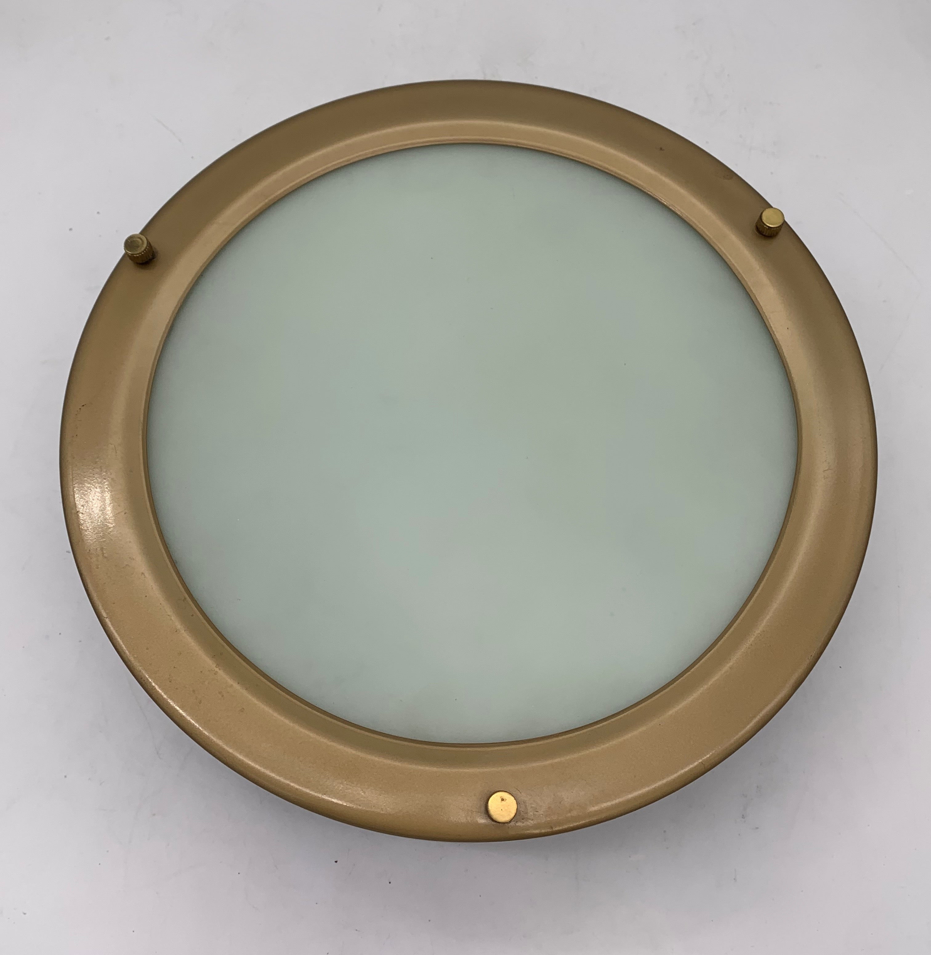 Attributed_to_Stilnovo_Circular_Ceiling_or_Wall_Lamp_in_Brass_and_Opaline_Glass,_Italy