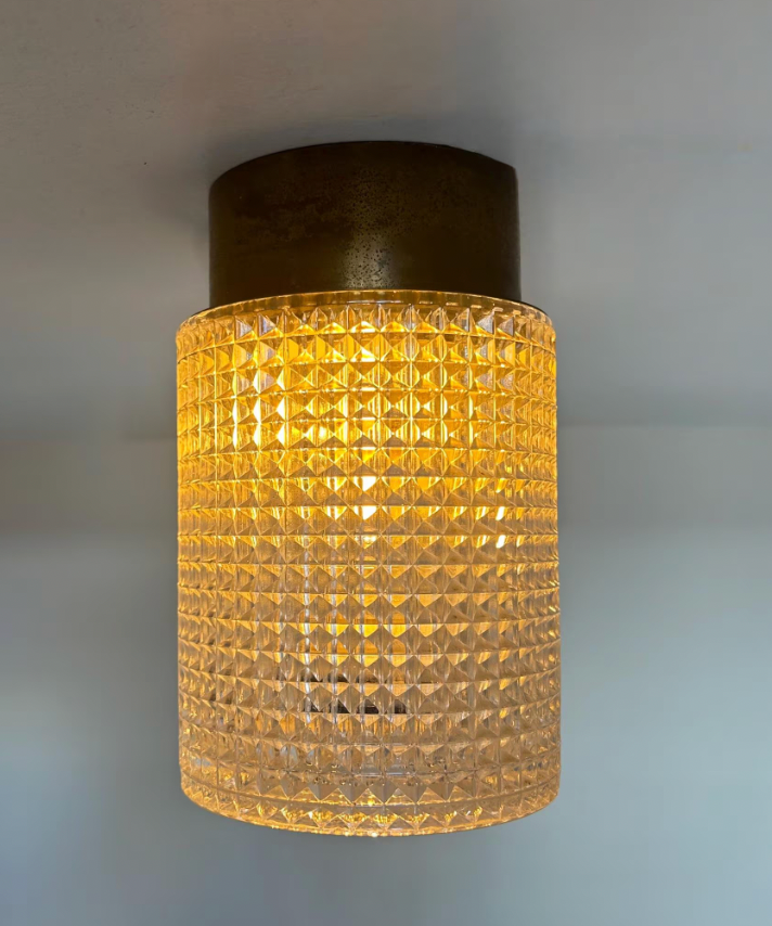 Carl_Fagerlund_Patinated_Brass_and_Pressed_Glass_Flush_Mount,_Sweden,_1960s