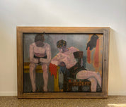 Large_Double-Sided_Portrait_Painting_by_Arnout_Colnot,_Bergen_School,_Netherlands,_circa_1950s