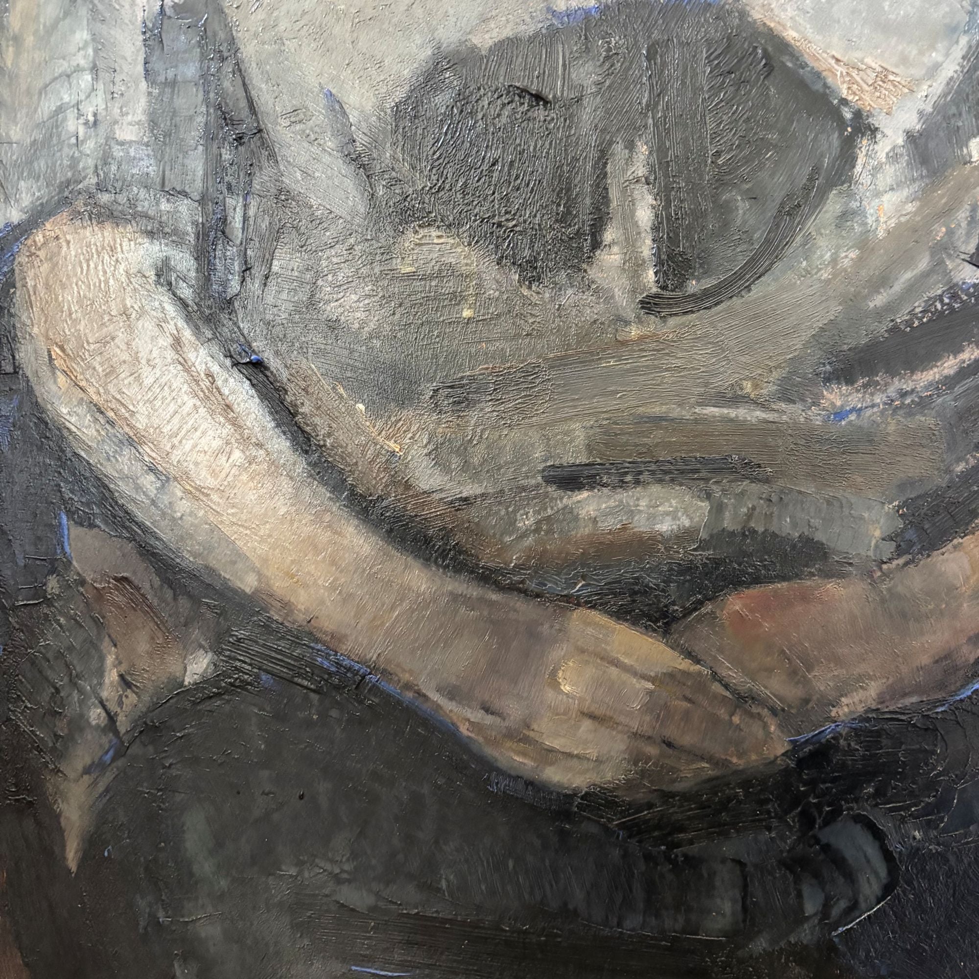 Large_Double-Sided_Portrait_Painting_by_Arnout_Colnot,_Bergen_School,_Netherlands,_circa_1950s