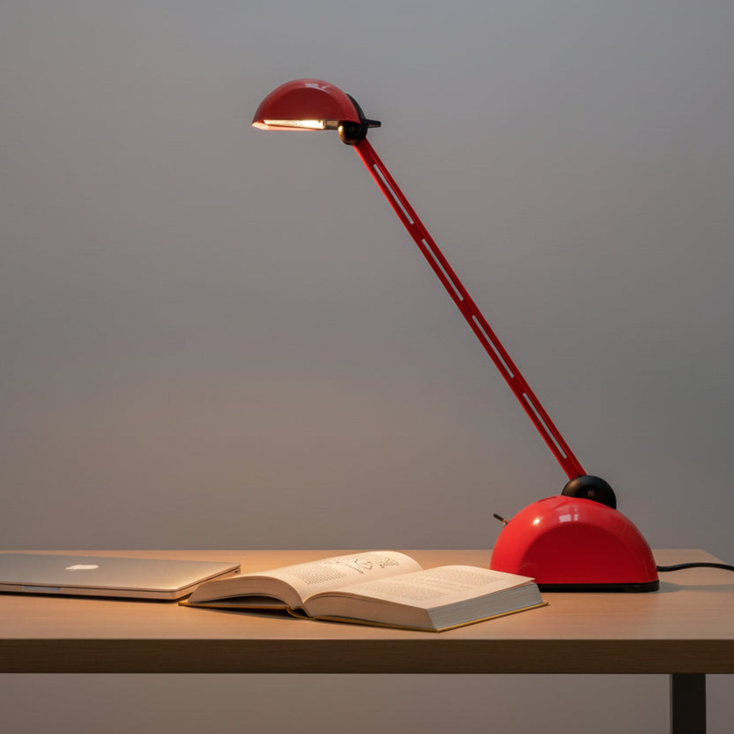 Italian_Postmodern_Red_Desk_Lamp_with_Adjustable_Arm,_Halogen_Light,_1970s