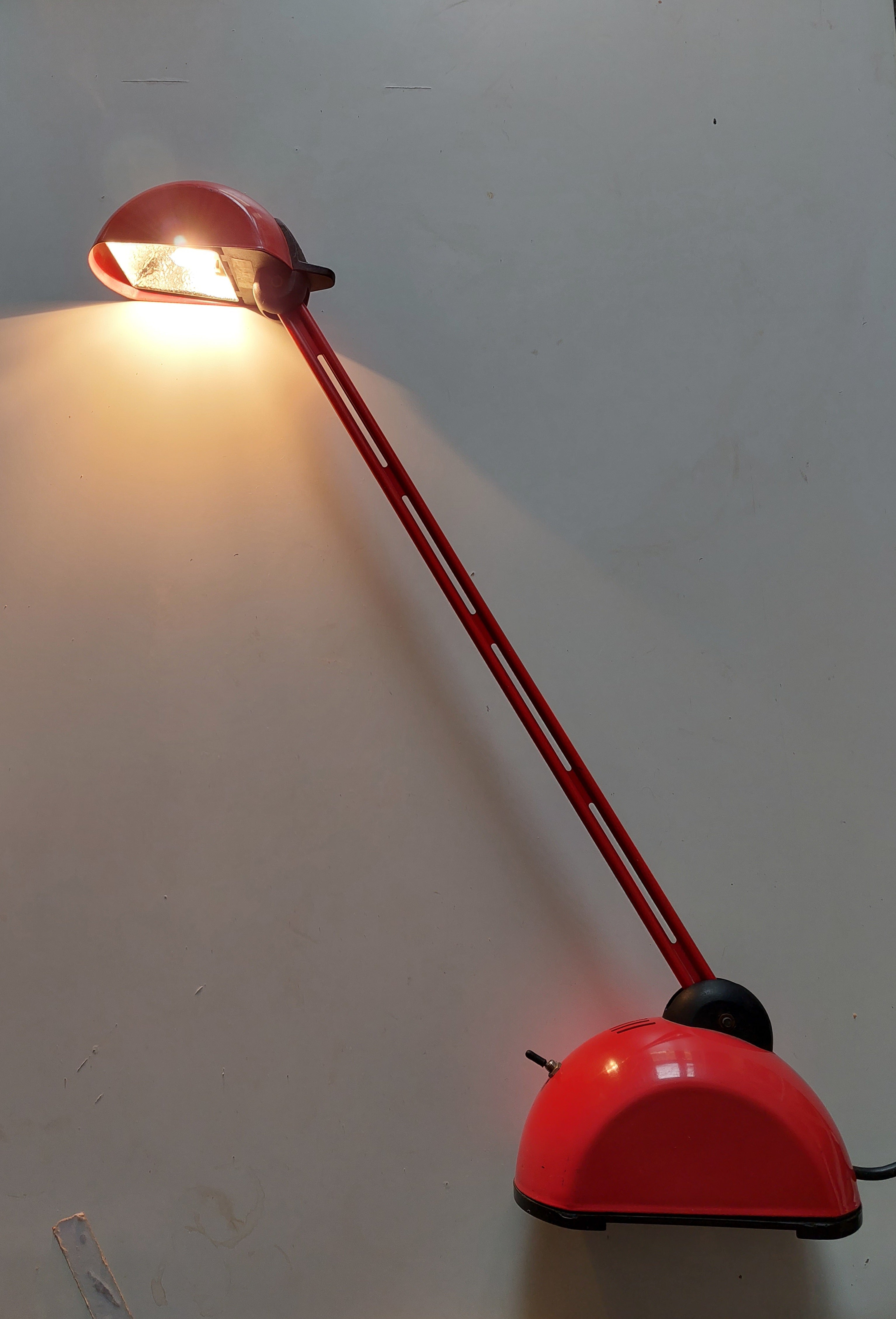 Italian_Postmodern_Red_Desk_Lamp_with_Adjustable_Arm,_Halogen_Light,_1970s