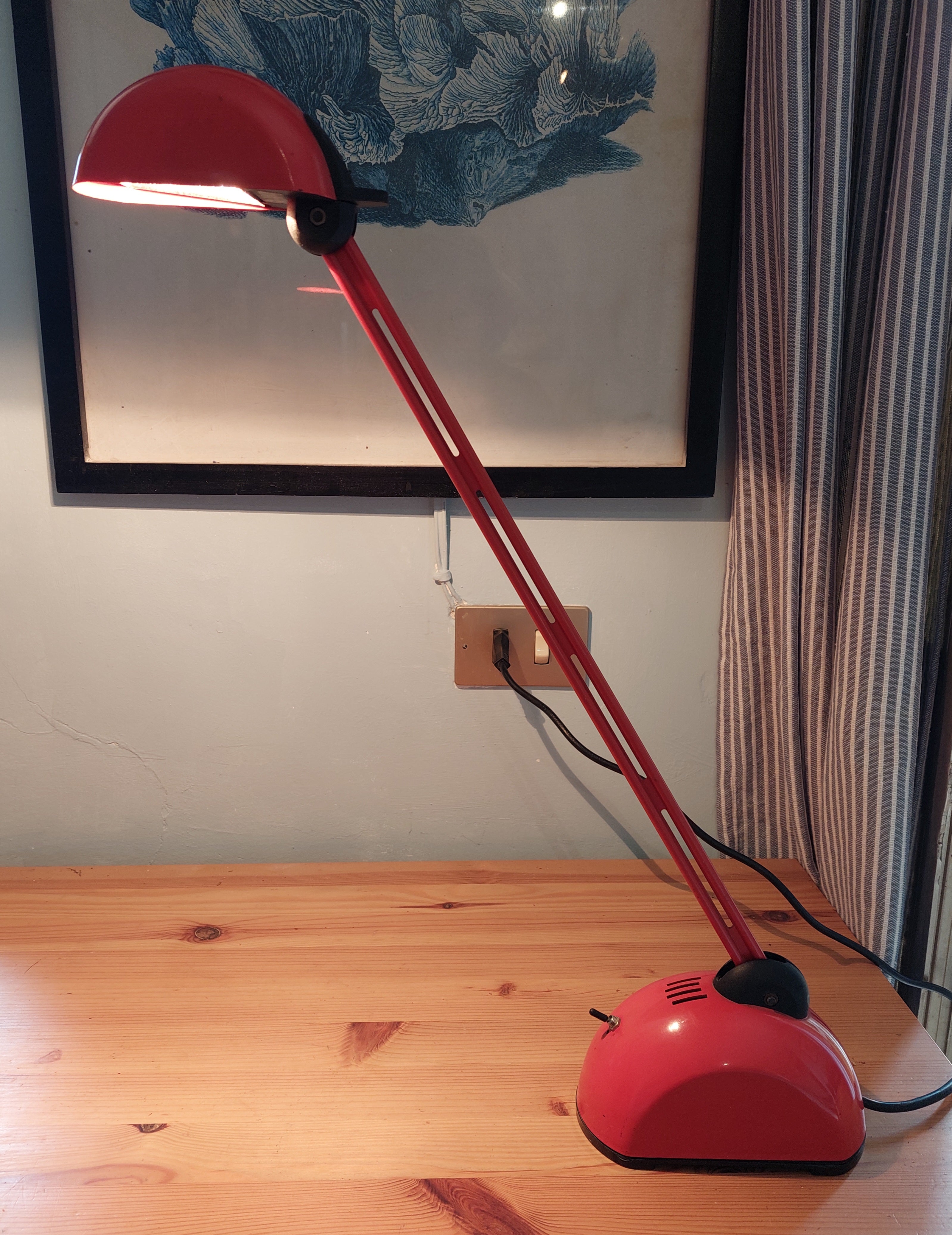 Italian_Postmodern_Red_Desk_Lamp_with_Adjustable_Arm,_Halogen_Light,_1970s