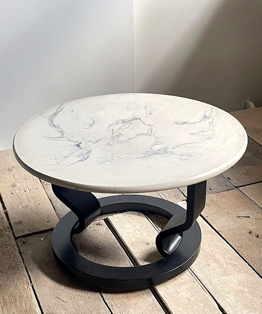 Swedish_Postmodern_Coffee_Table_with_Black_Bent_Plywood_Base_and_Round_Marmorino_Top,_1980s