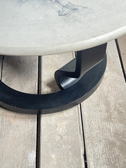 Swedish_Postmodern_Coffee_Table_with_Black_Bent_Plywood_Base_and_Round_Marmorino_Top,_1980s