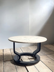 Swedish_Postmodern_Coffee_Table_with_Black_Bent_Plywood_Base_and_Round_Marmorino_Top,_1980s