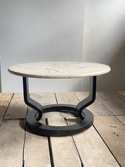 Swedish_Postmodern_Coffee_Table_with_Black_Bent_Plywood_Base_and_Round_Marmorino_Top,_1980s