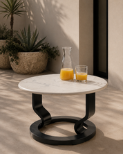 Swedish_Postmodern_Coffee_Table_with_Black_Bent_Plywood_Base_and_Round_Marmorino_Top,_1980s