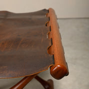 PH-43_Guldhøj_Stool_by_Poul_Hundevad,_Teak_&_Leather,_Denmark_1960s