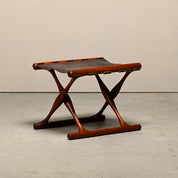 PH-43_Guldhøj_Stool_by_Poul_Hundevad,_Teak_&_Leather,_Denmark_1960s