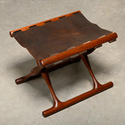 PH-43_Guldhøj_Stool_by_Poul_Hundevad,_Teak_&_Leather,_Denmark_1960s