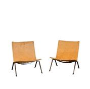 Poul_Kjaerholm_PK22_Lounge_Chairs_for_Fritz_Hansen_in_Cognac_Leather,_1956