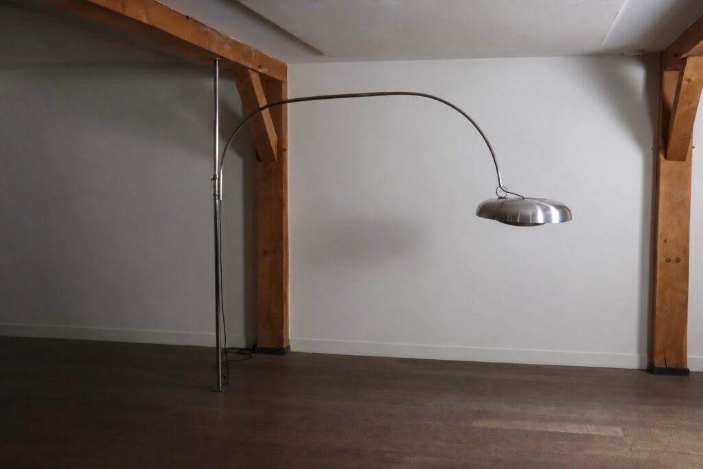 PR_Adjustable_Arc_Floor_Lamp_by_Pirro_Cuniberti_for_Sirrah_Imola,_Chrome_and_Aluminium,_Italy,_1970