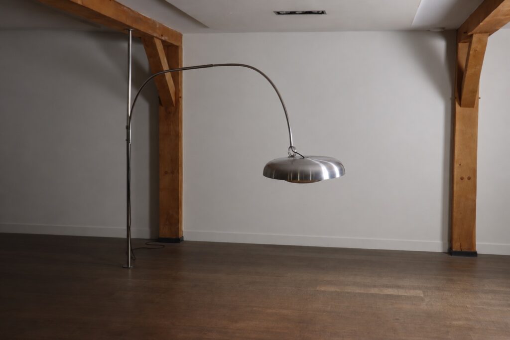 PR_Adjustable_Arc_Floor_Lamp_by_Pirro_Cuniberti_for_Sirrah_Imola,_Chrome_and_Aluminium,_Italy,_1970
