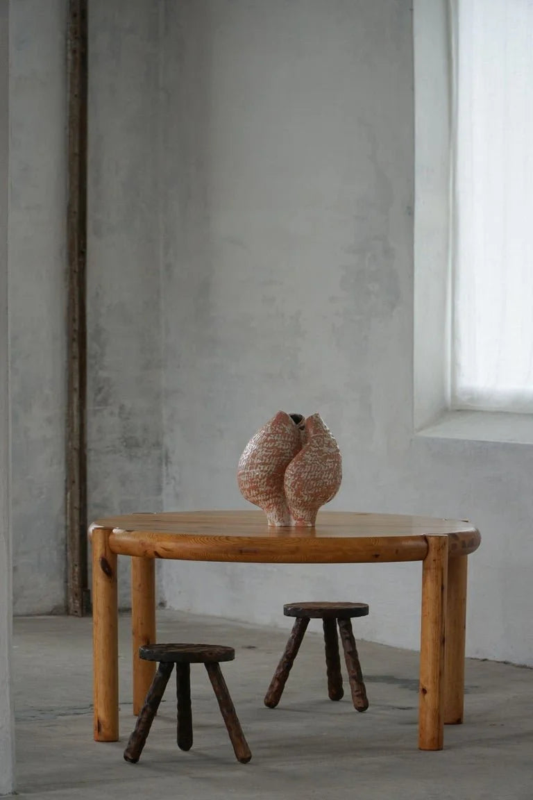 Rainer_Daumiller,_Extendable_Round_Dining_Table_in_Pine,_Danish_Modern,_1970s