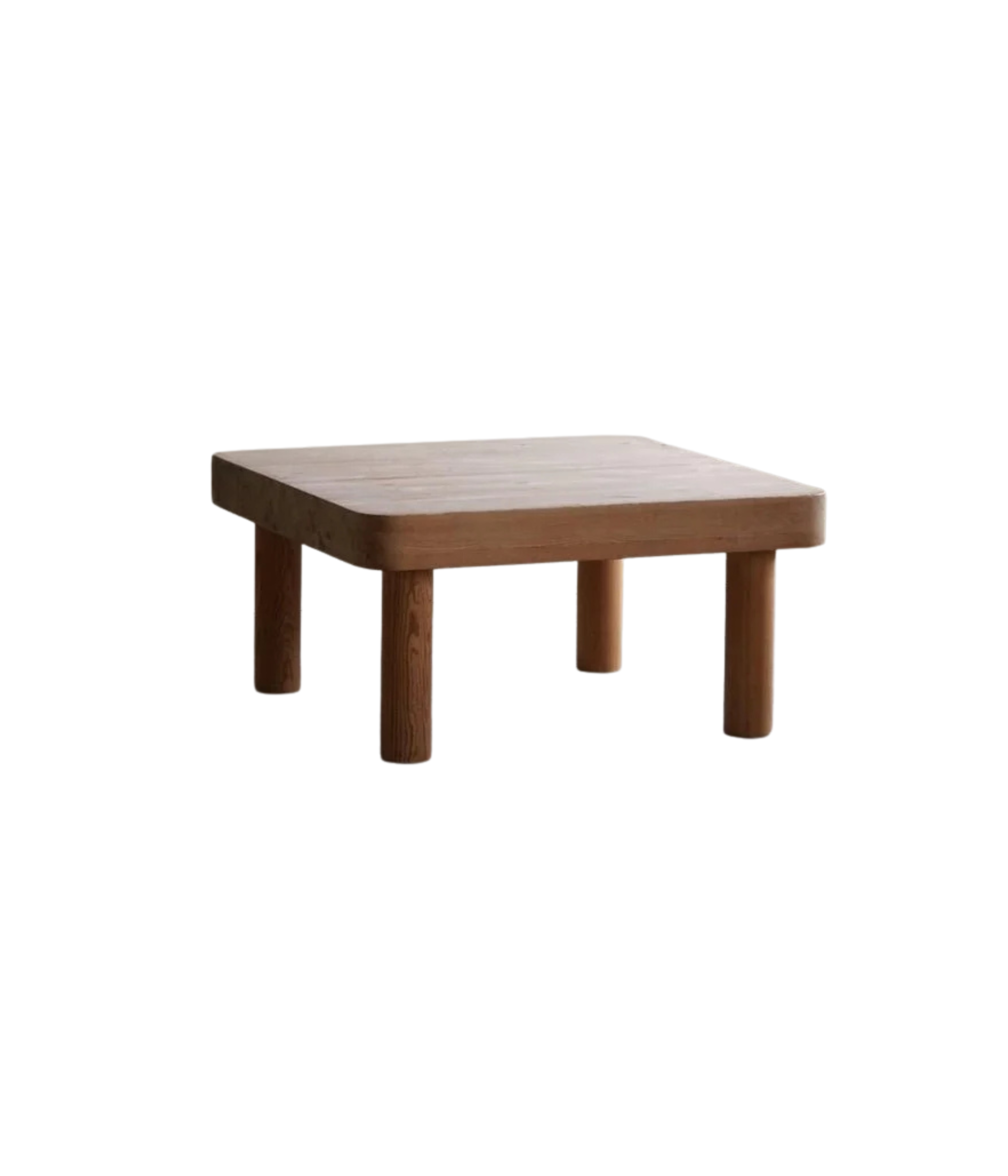 Rainer_Daumiller_Square_Pine_Dining_Table_with_Chunky_Legs,_Denmark_1970s