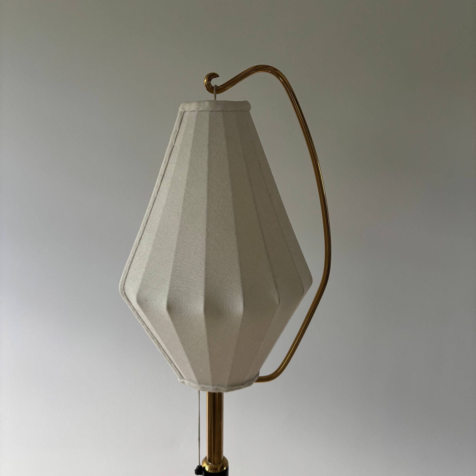 1950s_Swedish_Floor_Lamp_Attributed_to_Hans_Bergström,_Brass,_Cast_Iron_and_Textile