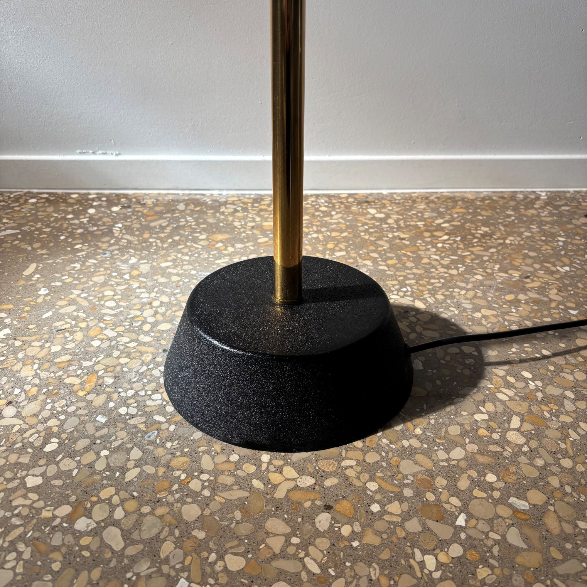 1950s_Swedish_Floor_Lamp_Attributed_to_Hans_Bergström,_Brass,_Cast_Iron_and_Textile