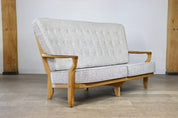 Rare_Guillerme_&_Chambron_solid_oak_sofa,_France_1960s