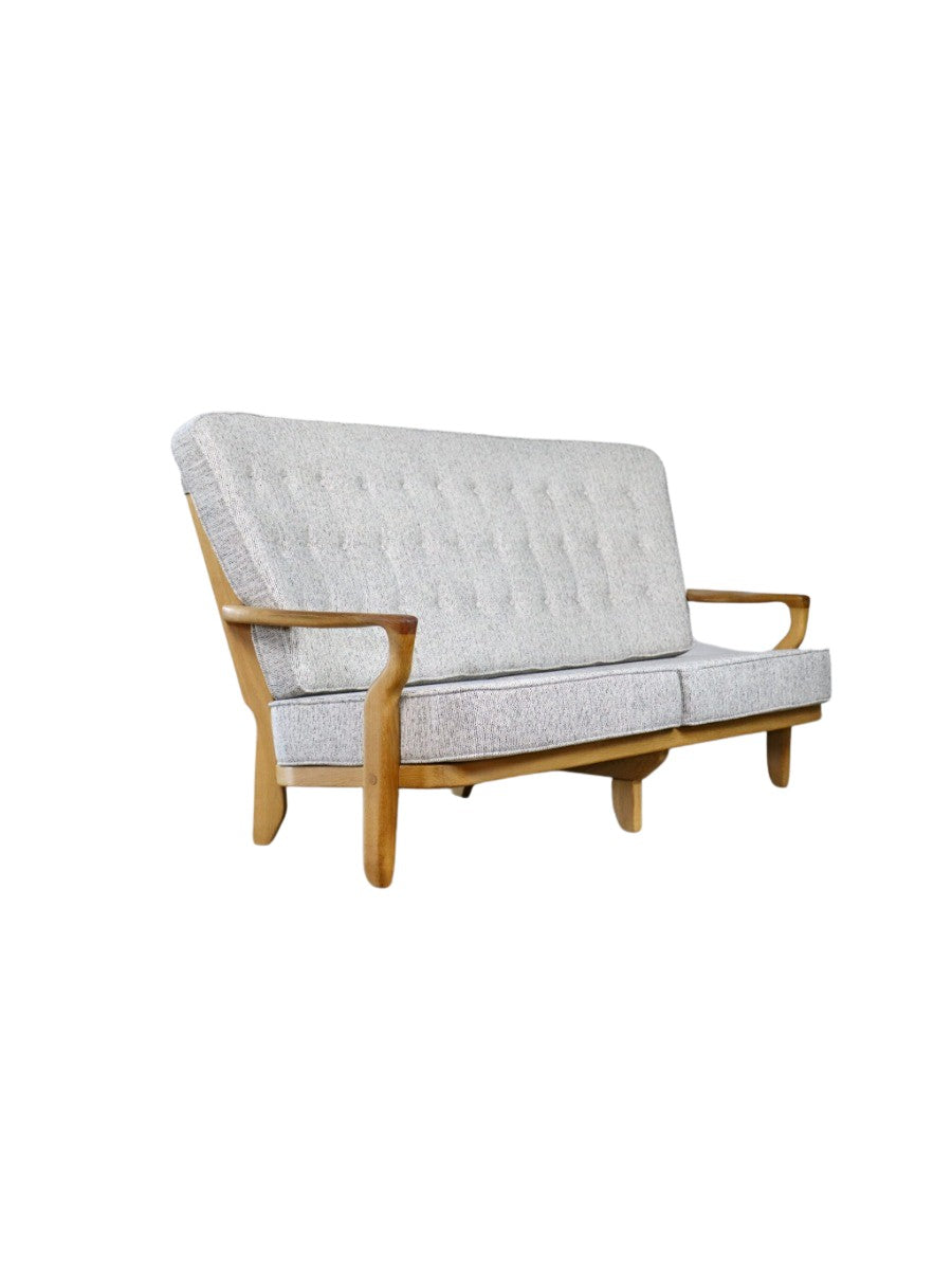 Rare_Guillerme_&_Chambron_solid_oak_sofa,_France_1960s