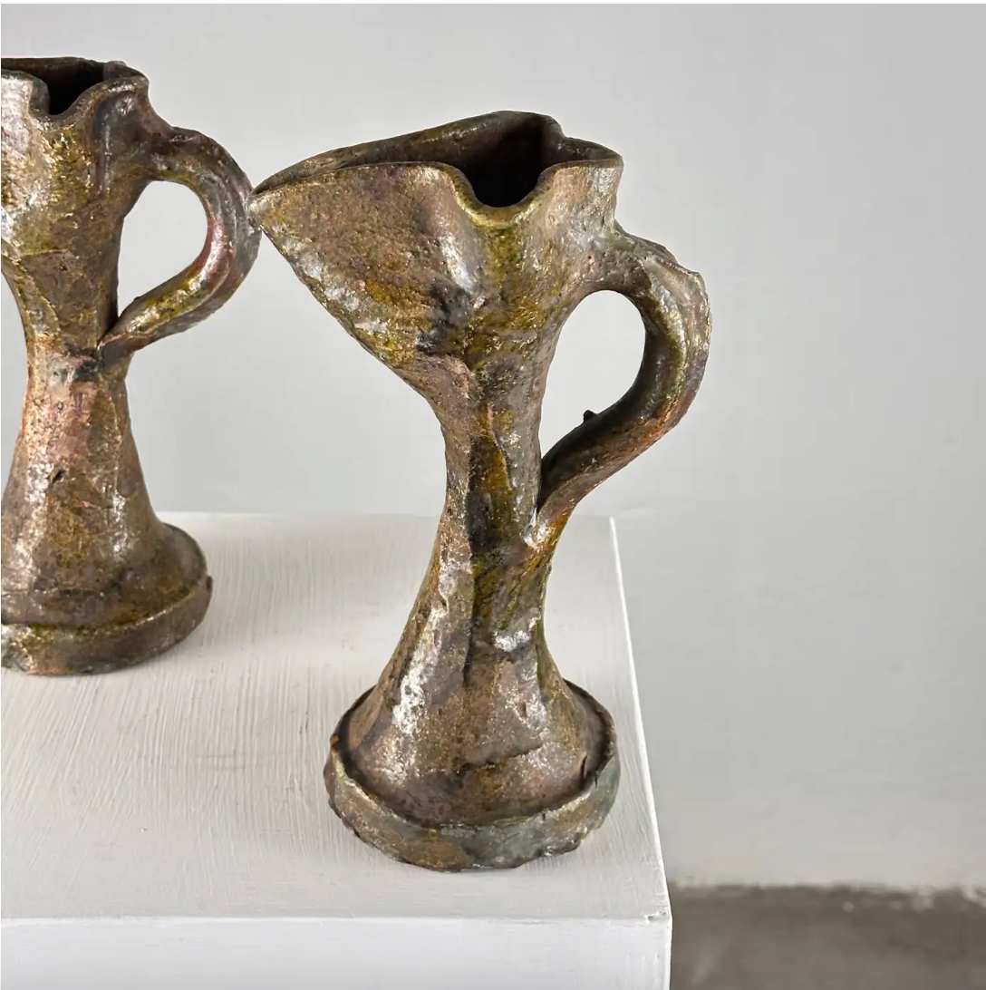 Set_of_2_Handmade_Rustic_Ceramic_Jugs_in_Earthy_Glazes,_Italy,_Early_20th_Century