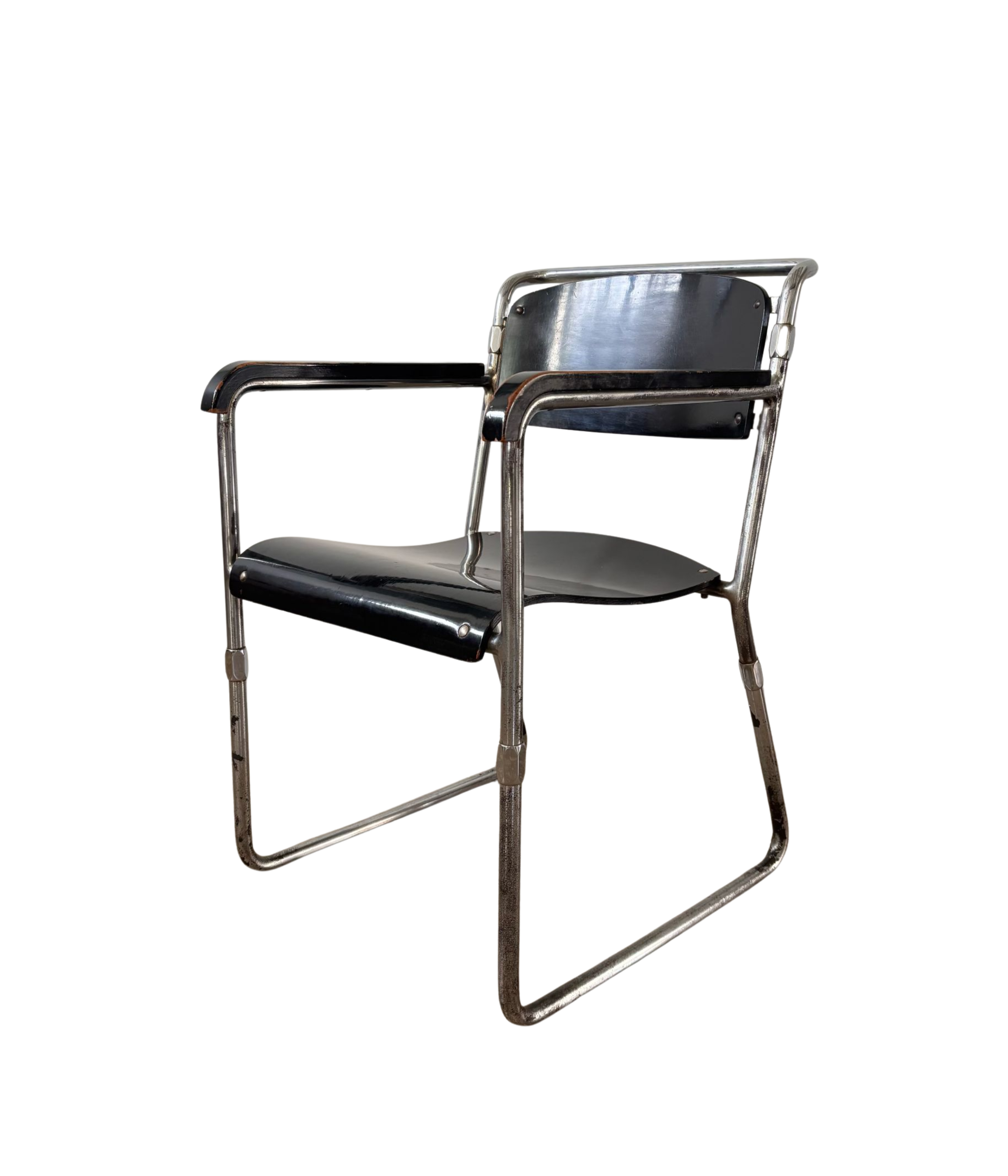 Rare_Model_A_R_Tubular_Steel_Armchair_by_Hermann_Friedrich_Mertens_for_UMS_Pastoe_and_HOPMI,_1932