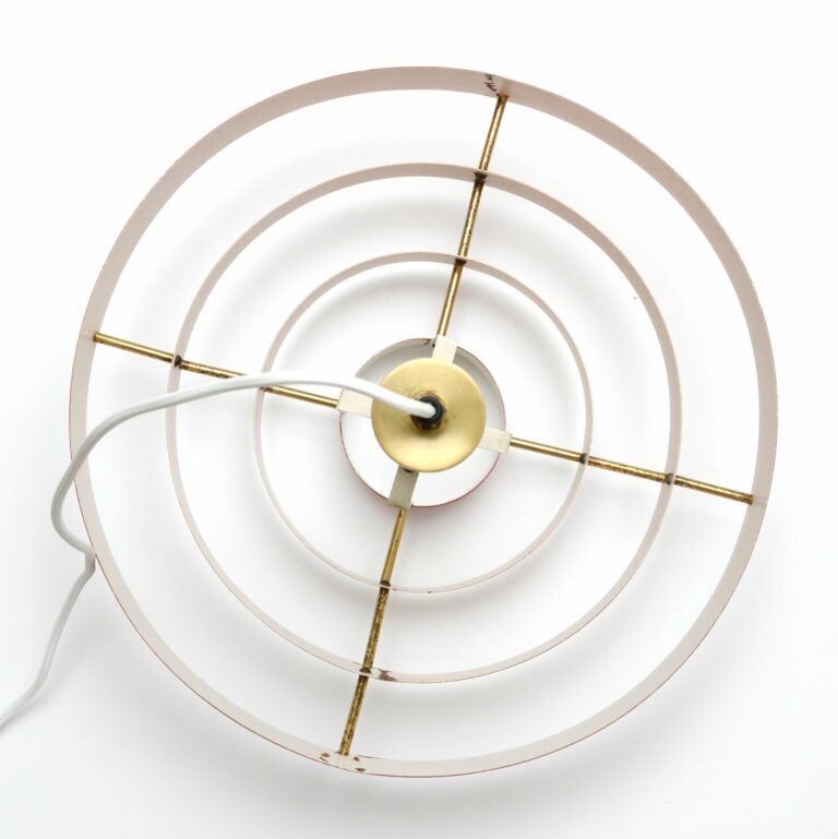 Scandinavian_Red_and_Gold_Multi-Shade_Pendant_Lamp,_1960s