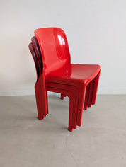 Set_of_Red_Selene_Table_and_3_chairs_by_Vico_Magistretti_for_Artemide,_1960s