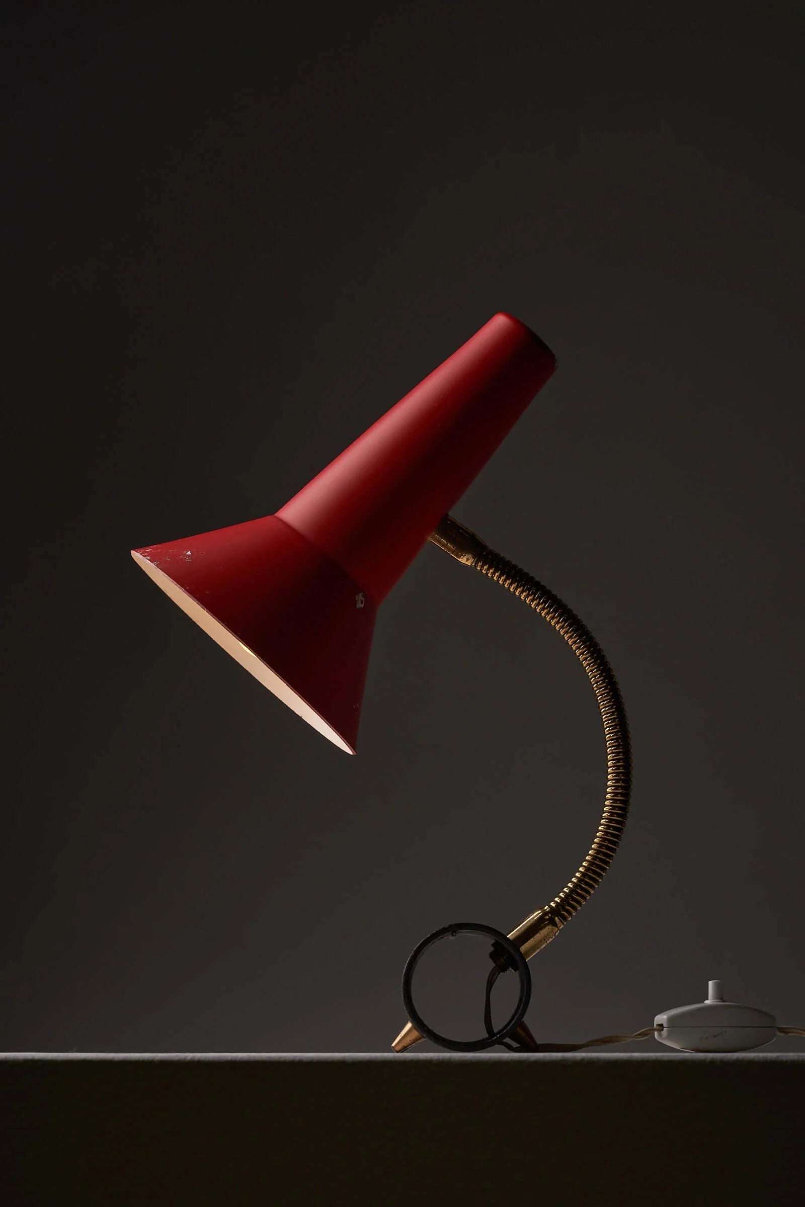 Red_Shade_Table_Lamp,_Brass_and_Steel,_1950s,_Italy