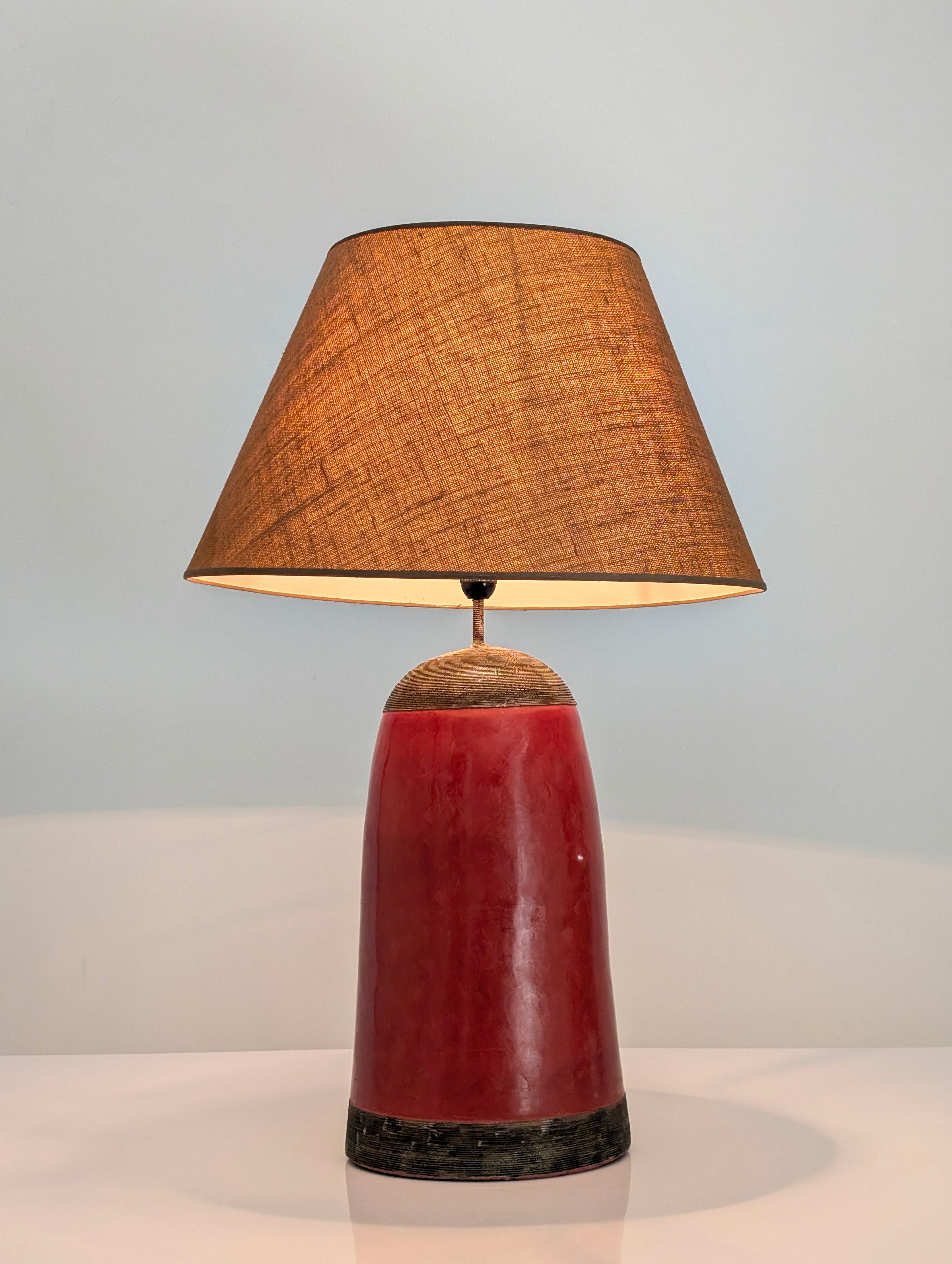 Red_Terracotta_Table_Lamp_with_Metal_Filigree,_Vintage_1980s_Design