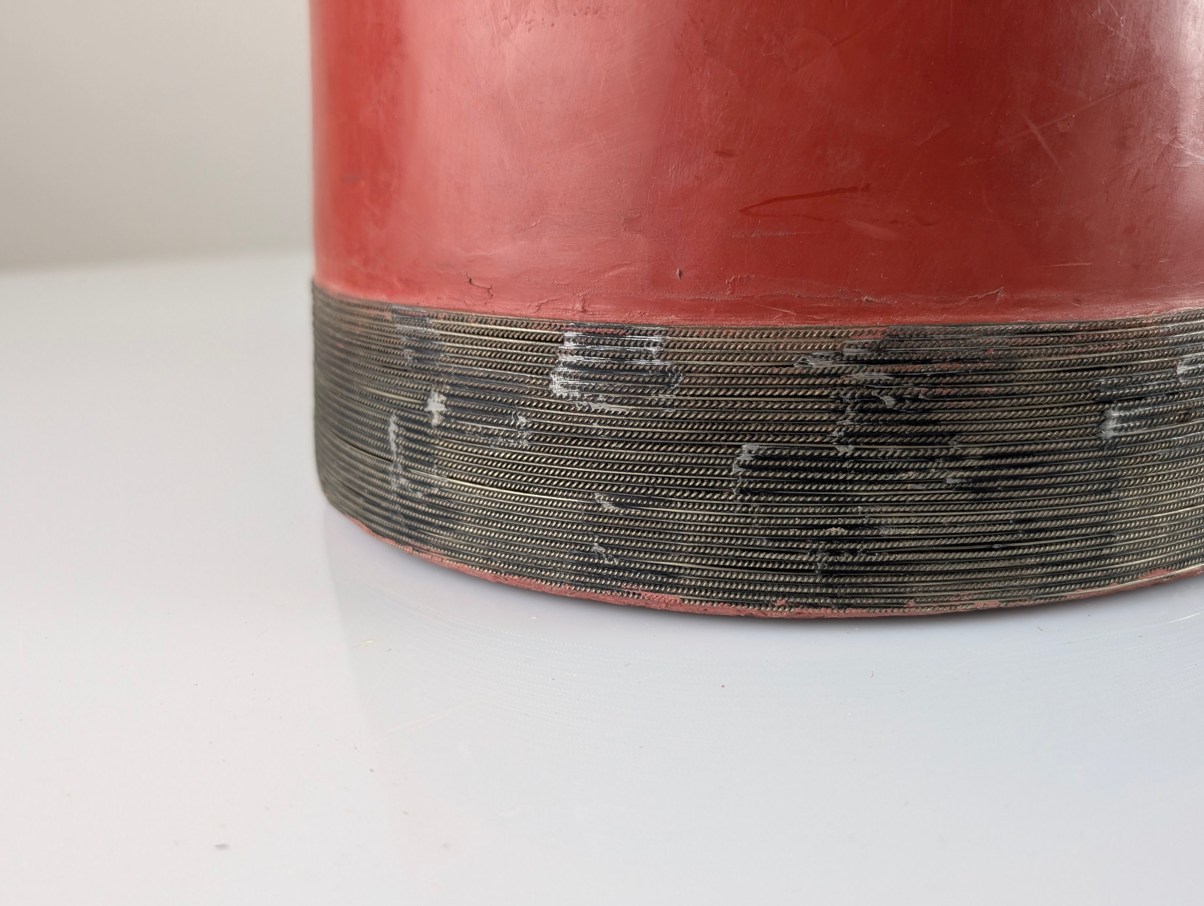 Red_Terracotta_Table_Lamp_with_Metal_Filigree,_Vintage_1980s_Design