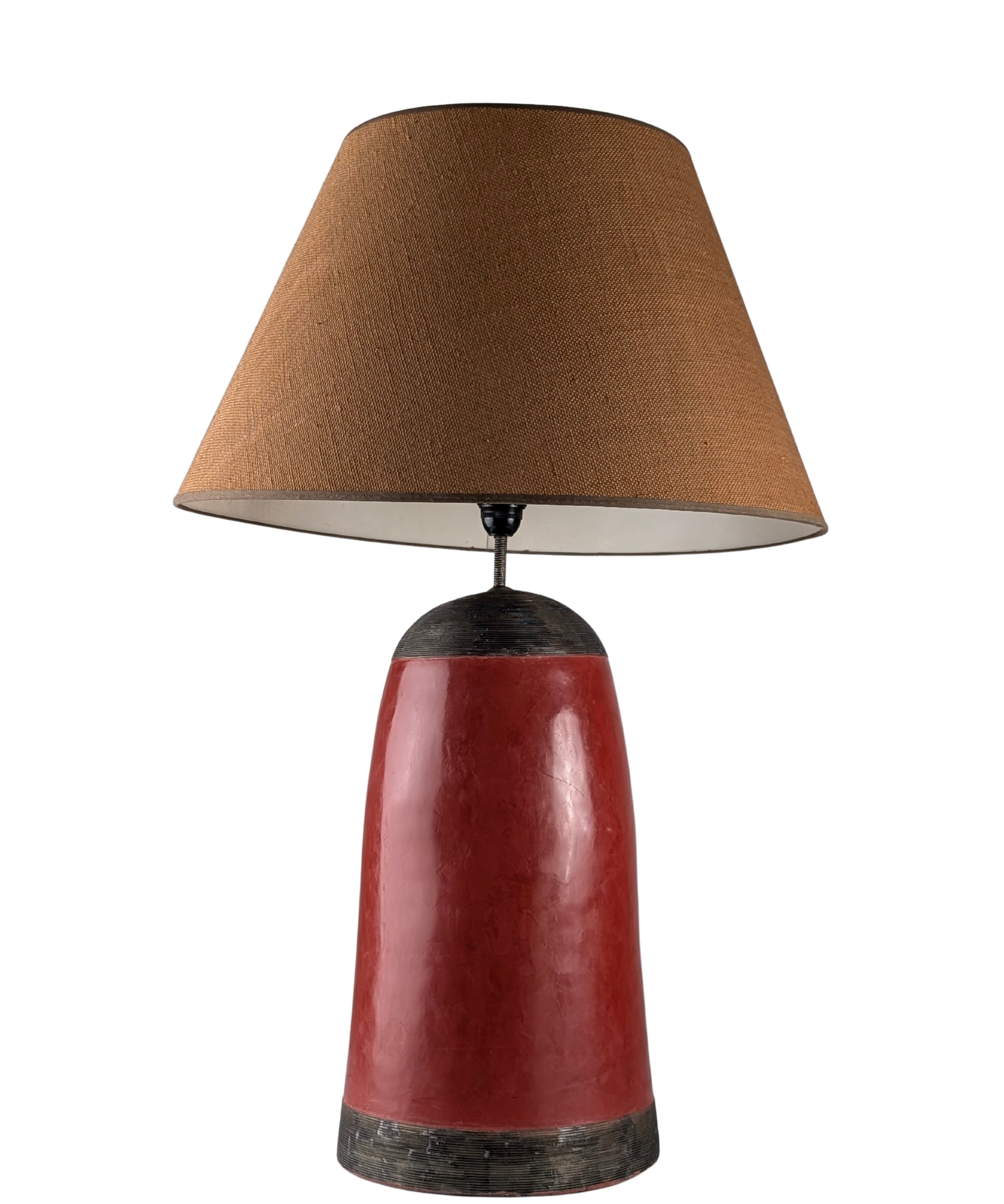 Red_Terracotta_Table_Lamp_with_Metal_Filigree,_Vintage_1980s_Design